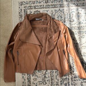 Brown Faux Leather Jacket